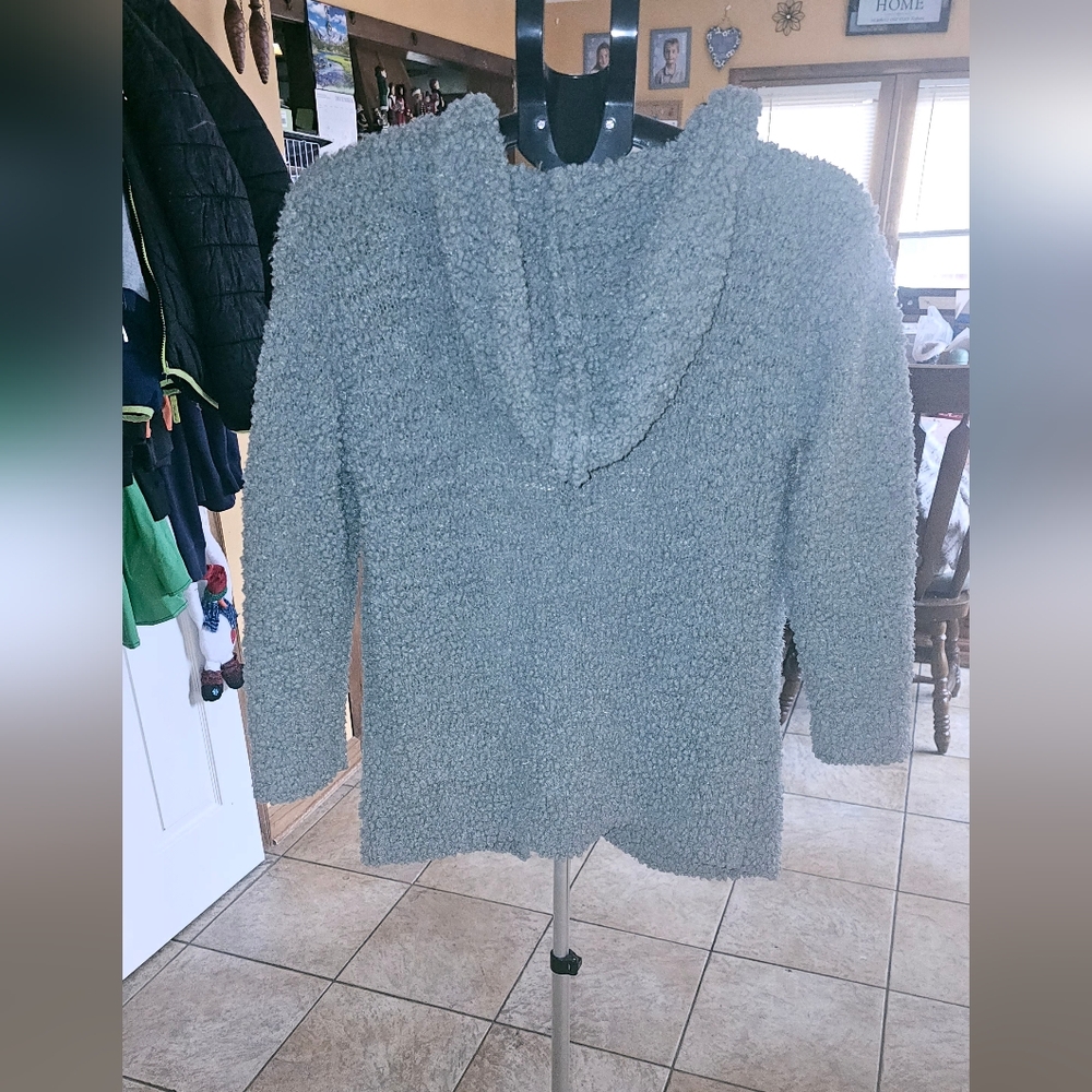 Nwot pink rose hooded cardigan sz sm. Sage green. - Picture 2 of 4